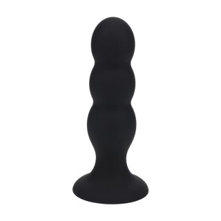 Tri Rattle Liquid Silicone Anal Plug - L - Black Levelz