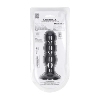 Tri Rattle Liquid Silicone Anal Plug - L - Black Levelz