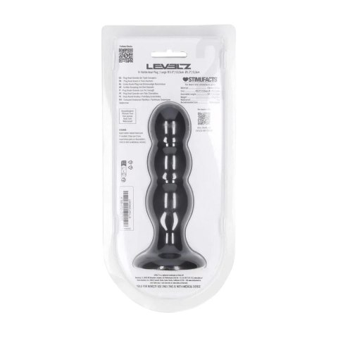 Tri Rattle Liquid Silicone Anal Plug - L - Black Levelz