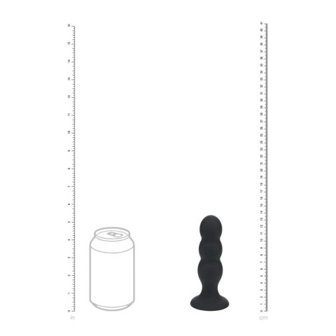 Tri Rattle Liquid Silicone Anal Plug - L - Black Levelz