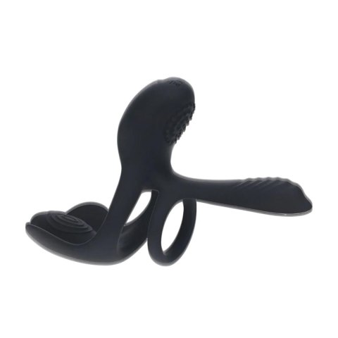 Triple Motor Vibrating Silicone Cockring - Black Levelz