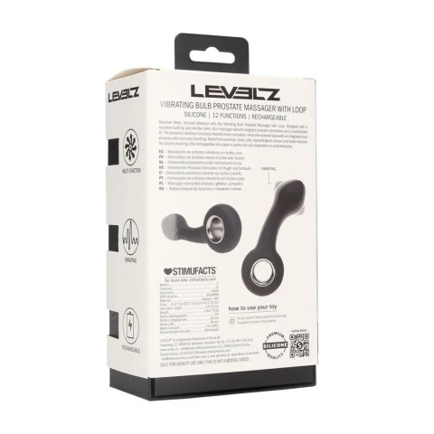 Vibrating Bulb Silicone Prostate Massager with Loop - Black Levelz