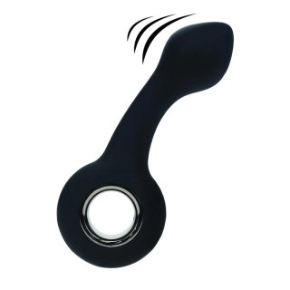 Vibrating Bulb Silicone Prostate Massager with Loop - Black Levelz