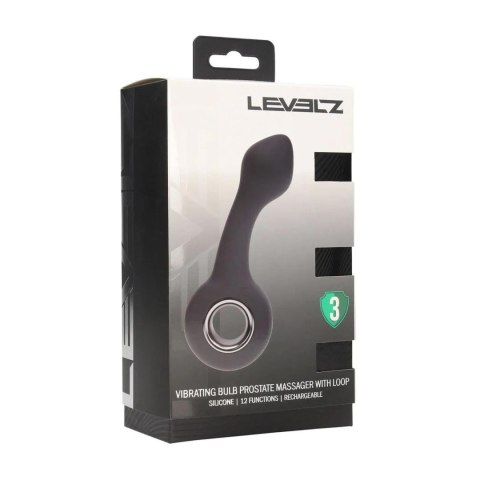 Vibrating Bulb Silicone Prostate Massager with Loop - Black Levelz