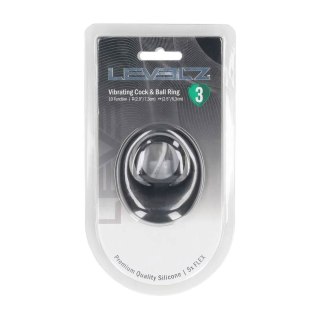 Vibrating Liquid Silicone Cock and Ball Ring - Black Levelz