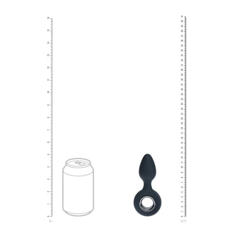 Vibrating Silicone Anal Plug with Loop - Black Levelz