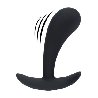 Vibrating Silicone Prostate Stimulator Anal Plug - M - Black Levelz