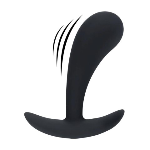 Vibrating Silicone Prostate Stimulator Anal Plug - M - Black Levelz