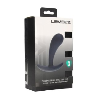Vibrating Silicone Prostate Stimulator Anal Plug - M - Black Levelz