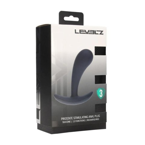 Vibrating Silicone Prostate Stimulator Anal Plug - M - Black Levelz