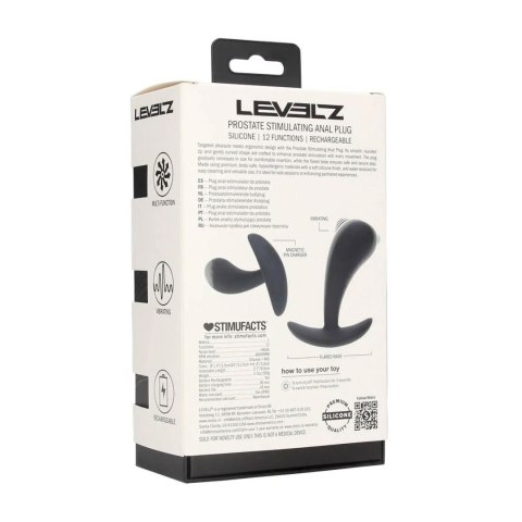 Vibrating Silicone Prostate Stimulator Anal Plug - M - Black Levelz