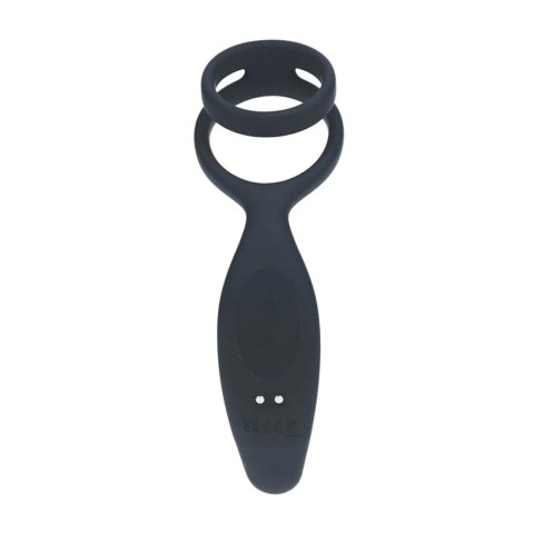 Vibrating Silicone Prostate Stimulator with Cock and Ball Ring - Black Levelz