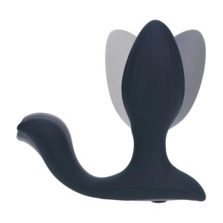 Vibrating and Rotating Silicone Anal Plug with Ball Stimulator - Black Levelz