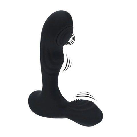 Vibrating and Tapping Silicone Prostate Massager with Ball Stimulator - Black Levelz