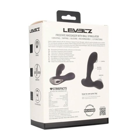 Vibrating and Tapping Silicone Prostate Massager with Ball Stimulator - Black Levelz