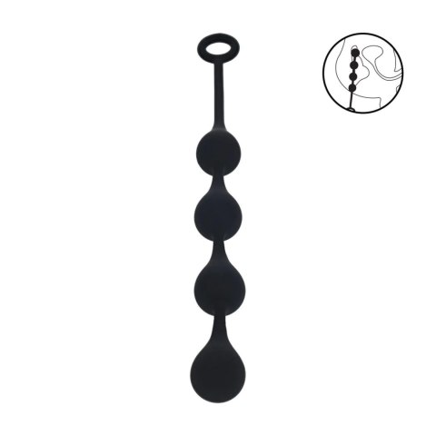 Waterdrop Silicone Anal Balls -M - 30mm - Black Levelz by Shots