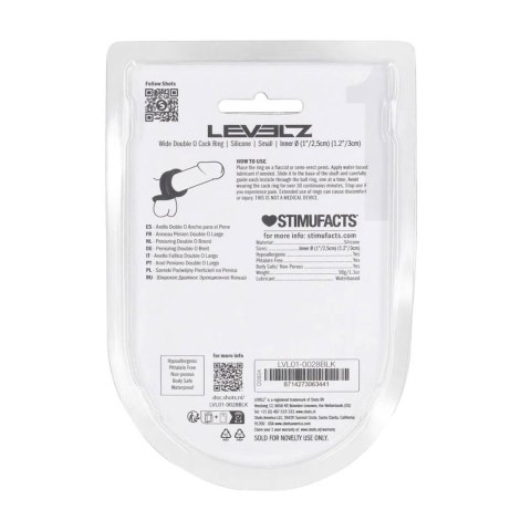 Wide Double O Silicone Cockring - S - Black Levelz