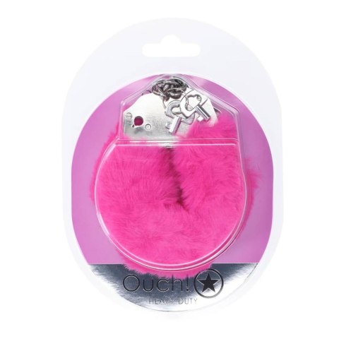 Heavy-duty Fluffy Handcuffs - Pink Ouch!