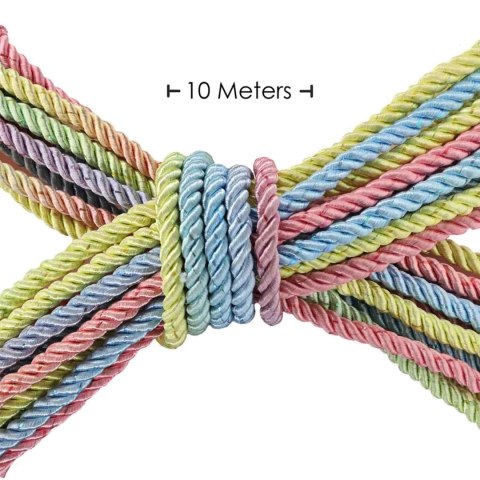 Polyester Bondage Rope - 32.8 ft / 10 m - Multicolor Pastel Ouch!