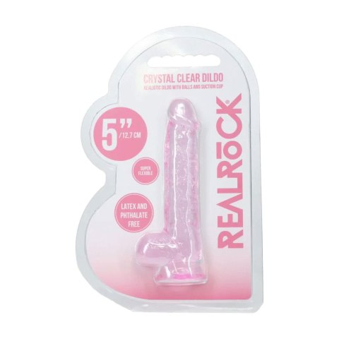 Realistic Dildo with Balls - 5" / 12,7 cm - Pink RealRock