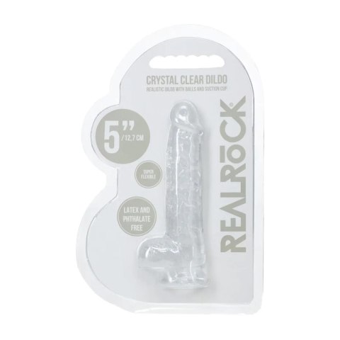 Realistic Dildo with Balls - 5" / 12,7 cm - Transparent RealRock