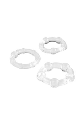 A-TOYS, Cockrings set, 3 pcs.TPE,Transparent, O 3,5 / 3/2 cm Toyfa