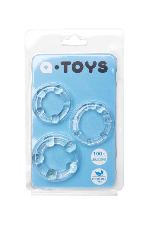 A-TOYS, Cockrings set, 3 pcs.TPE,Transparent, O 3,5 / 3/2 cm Toyfa