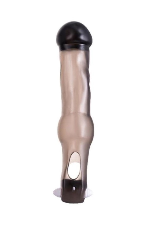 XToyFa XLover, Penis Sleeve, for increase in size with vibration, TPE, transparent black, 19.4 cm XLover by TOYFA