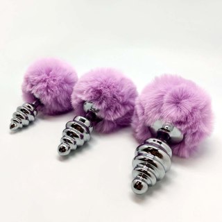 Metal Anal Fluffy Twist Plug S pink Alive