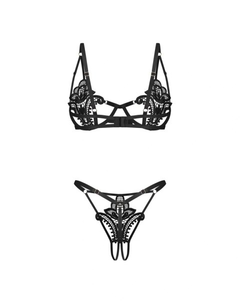 Luise Sublim Black komplet 2-częściowy otwarty S/M Obsessive