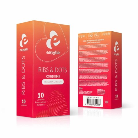 EasyGlide - Ribs and Dots Condoms 10 pcs EasyGlide
