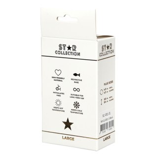 Star Collection - Black Silicone Anal Plug L - Clear Stone Star Collection