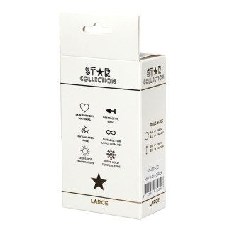 Star Collection - Black Silicone Anal Plug L - Light Blue Stone Star Collection