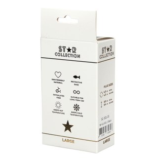Star Collection - Black Silicone Anal Plug L - Light Pink Stone Star Collection