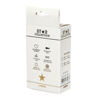 Star Collection - Black Silicone Anal Plug L- Purple Stone Star Collection