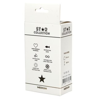 Star Collection - Black Silicone Anal Plug M - Clear Stone Star Collection
