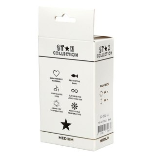 Star Collection - Black Silicone Anal Plug M - Light Blue Stone Star Collection
