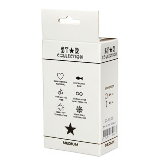 Star Collection - Black Silicone Anal Plug M - Purple Stone Star Collection