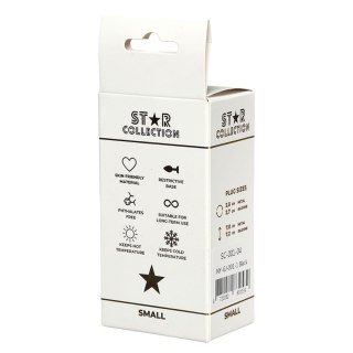 Star Collection - Black Silicone Anal Plug S - Light Blue Stone Star Collection