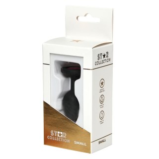 Star Collection - Black Silicone Anal Plug S - Pink Stone Star Collection