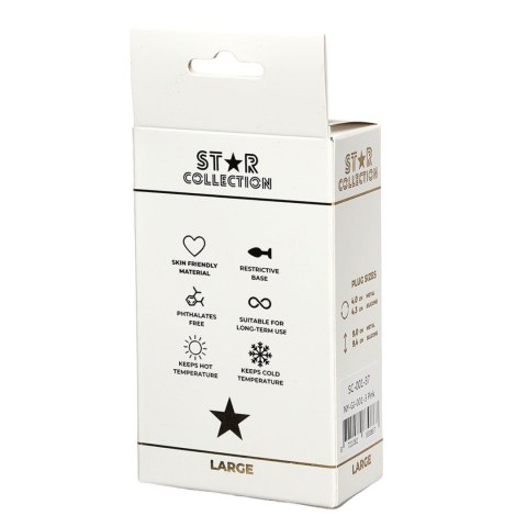 Star Collection - Pink Silicone Anal Plug L - Pink Stone Star Collection