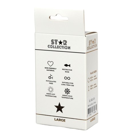 Star Collection - Pink Silicone Anal Plug L- Purple Stone Star Collection