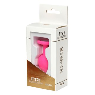 Star Collection - Pink Silicone Anal Plug S - Clear Stone Star Collection
