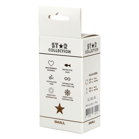 Star Collection - Pink Silicone Anal Plug S - Clear Stone Star Collection