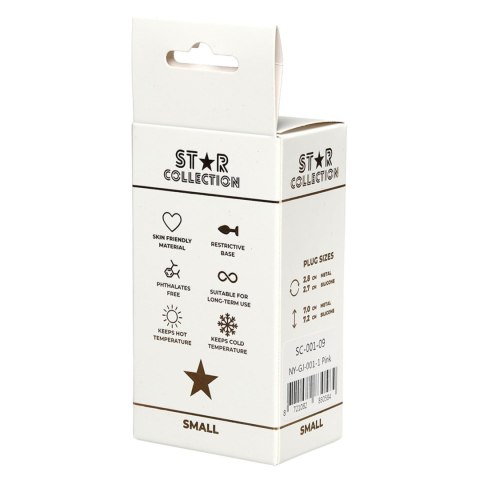 Star Collection - Pink Silicone Anal Plug S - Purple Stone Star Collection