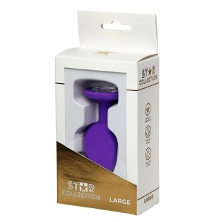 Star Collection - Purple Silicone Anal Plug L - Clear Stone Star Collection