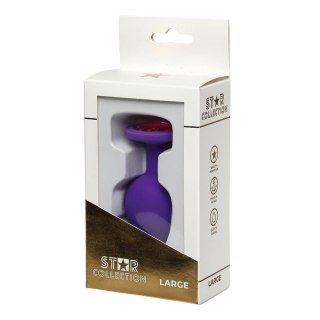 Star Collection - Purple Silicone Anal Plug L - Pink Stone Star Collection