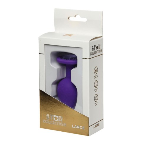 Star Collection - Purple Silicone Anal Plug L - Purple Stone Star Collection
