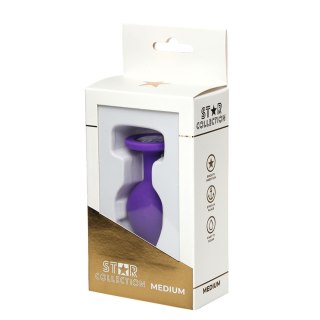 Star Collection - Purple Silicone Anal Plug M - Clear Stone Star Collection