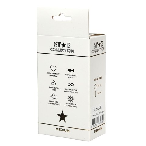 Star Collection - Purple Silicone Anal Plug M - Clear Stone Star Collection